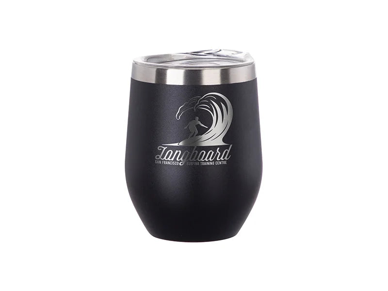 Engraving Blanks 12oz/360ml Powder Coated SS Stemless Wine Cup for Laser Engraving & UV Printing