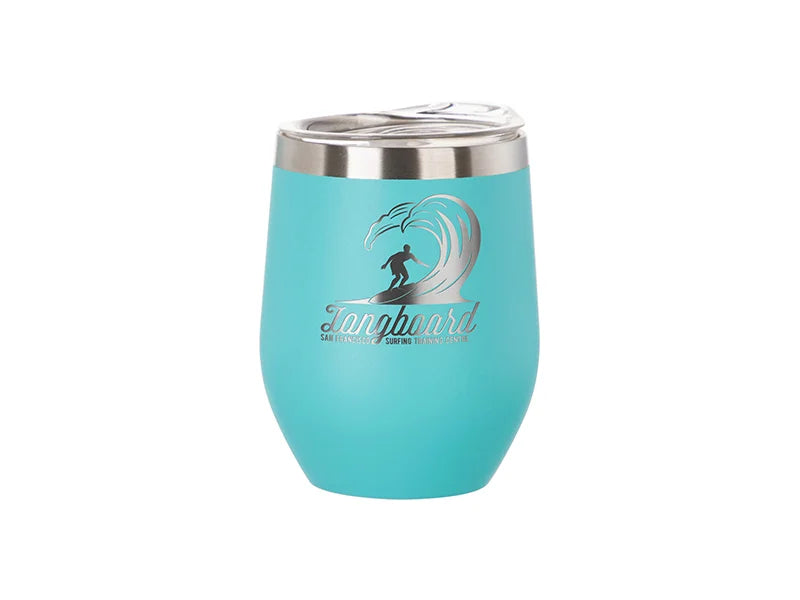 Engraving Blanks 12oz/360ml Powder Coated SS Stemless Wine Cup for Laser Engraving & UV Printing