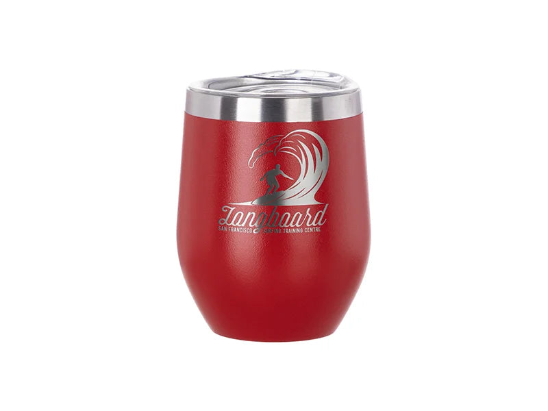Engraving Blanks 12oz/360ml Powder Coated SS Stemless Wine Cup for Laser Engraving & UV Printing