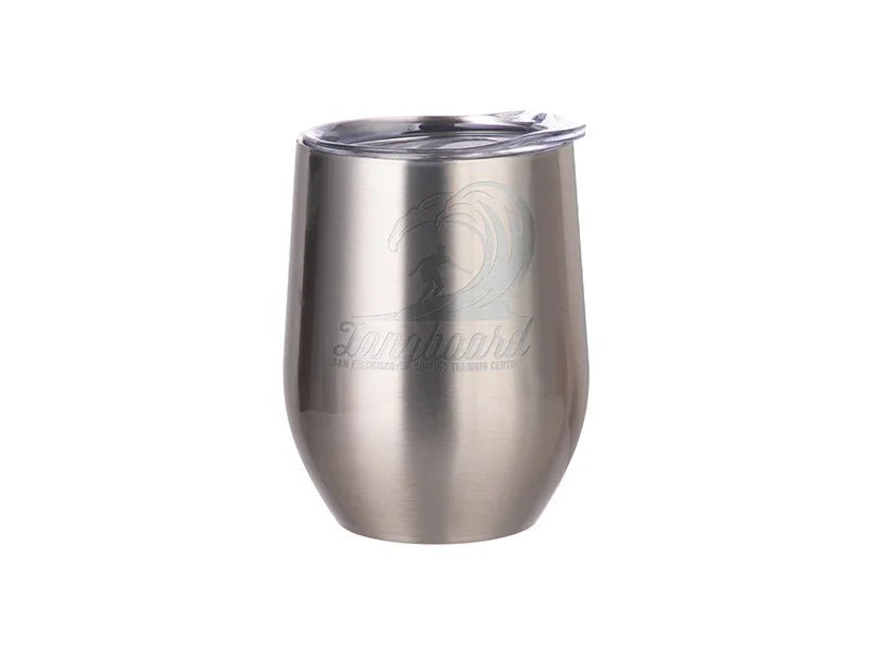 Engraving Blanks 12oz/360ml Powder Coated SS Stemless Wine Cup for Laser Engraving & UV Printing