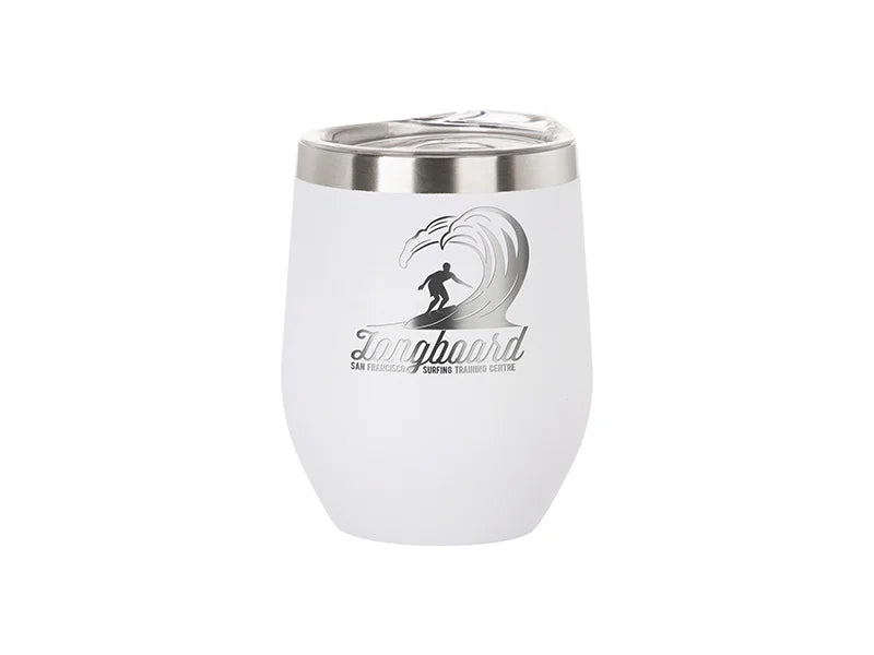 Engraving Blanks 12oz/360ml Powder Coated SS Stemless Wine Cup for Laser Engraving & UV Printing