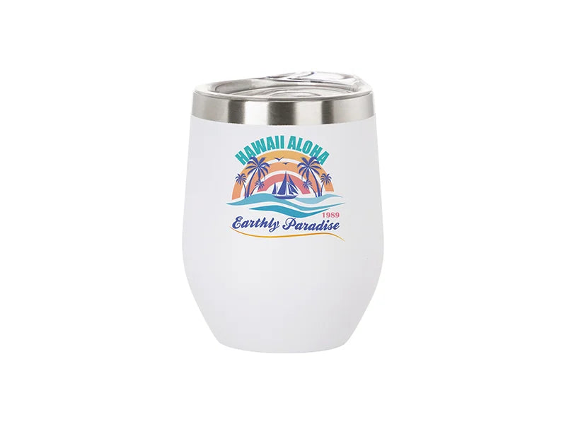 Engraving Blanks 12oz/360ml Powder Coated SS Stemless Wine Cup for Laser Engraving & UV Printing