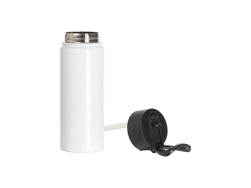 Sublimation 27oz/800ml Stainless Steel Water Bottle w/ Black Straw Lid(White, Single Wall)