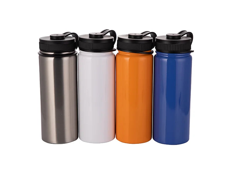 Sublimation 18oz/550ml Stainless Steel Flask w/ Portable Lid (Blue)