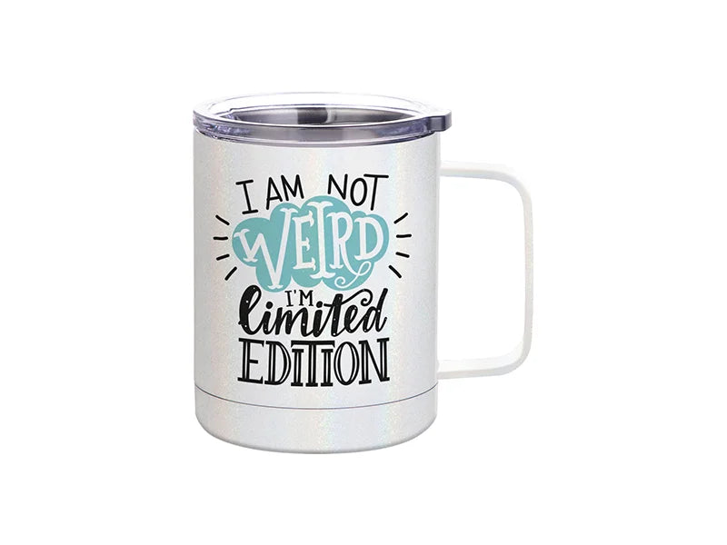 Sublimation 12oz/360ml Glitter Sparkling Stainless Steel Coffee Cup (White)