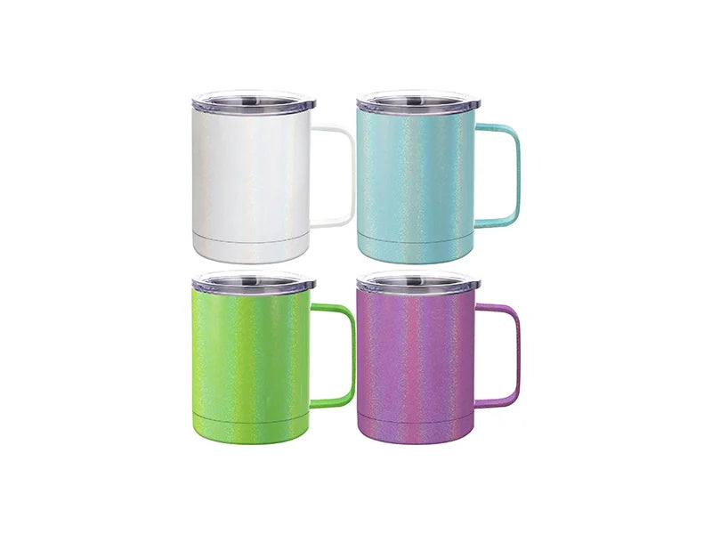 Sublimation 12oz/360ml Glitter Sparkling Stainless Steel Coffee Cup (Purple)