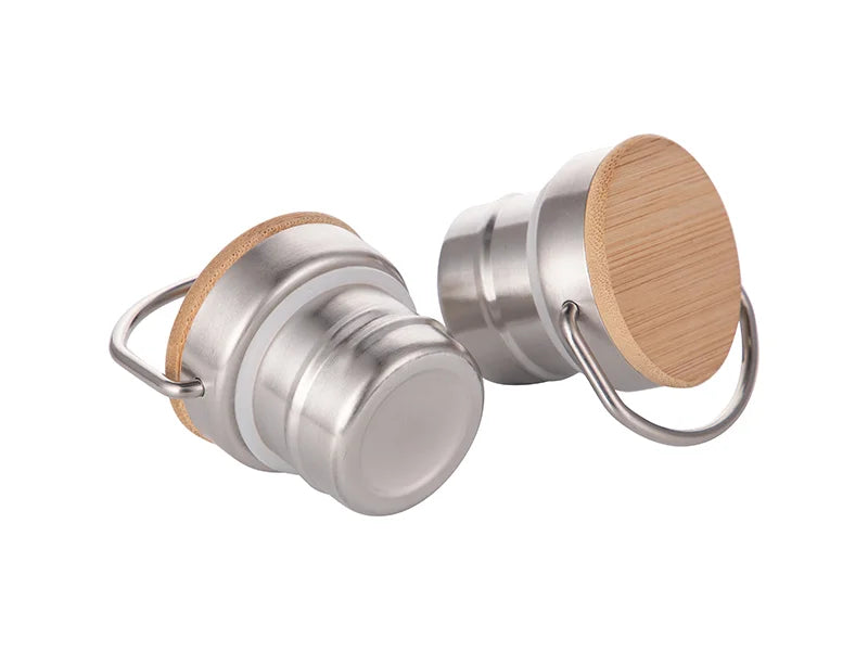 Sublimation 750ml/25oz Portable Bamboo Lid Stainless Steel Bottle (Silver)