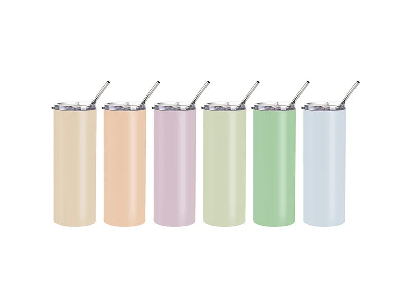 Sublimation 20oz/600ml Stainless Steel Tumbler with Straw & Lid(Matte, Light Blue)