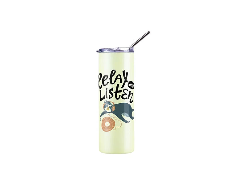 20oz/600ml Sublimation Heat-Sensitive Color Changing Stainless Steel Skinny Tumbler (Orange to Yellow)