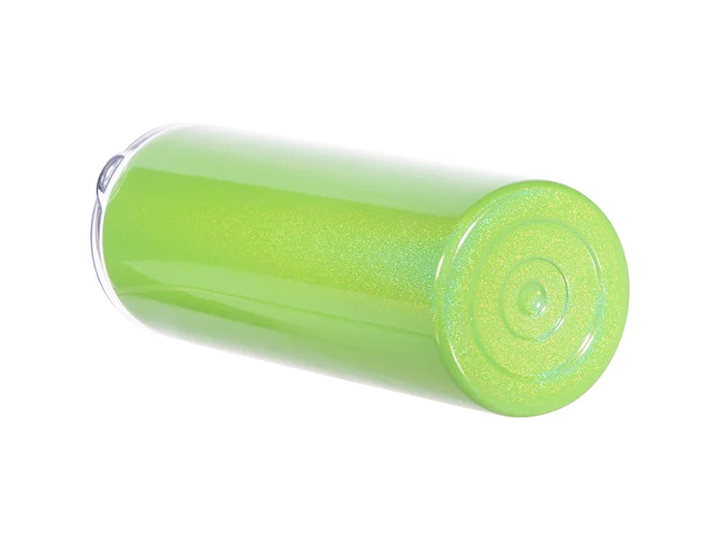 Sublimation 20oz/600ml Glitter Sparkling Stainless Steel Skinny Tumbler w/ Straw (Green)