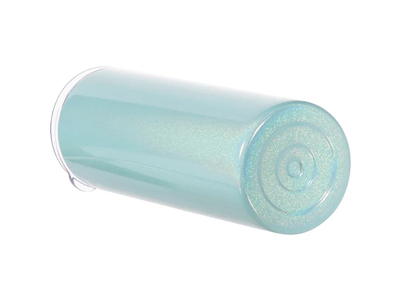 Sublimation 20oz/600ml Glitter Sparkling Stainless Steel Skinny Tumbler w/ Straw (Light Blue)