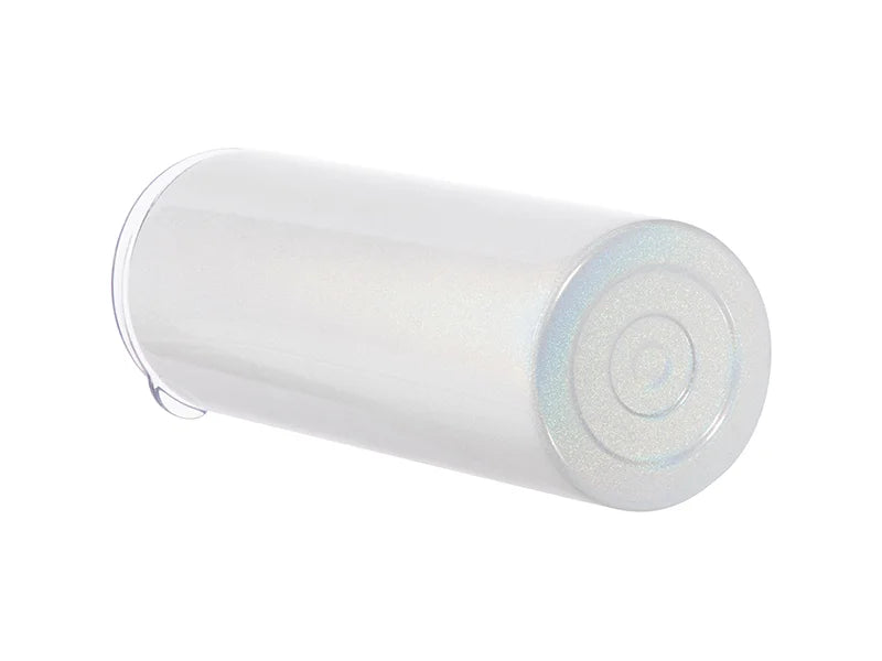 Sublimation 20oz/600ml Glitter Sparkling Stainless Steel Skinny Tumbler w/ Straw (White)