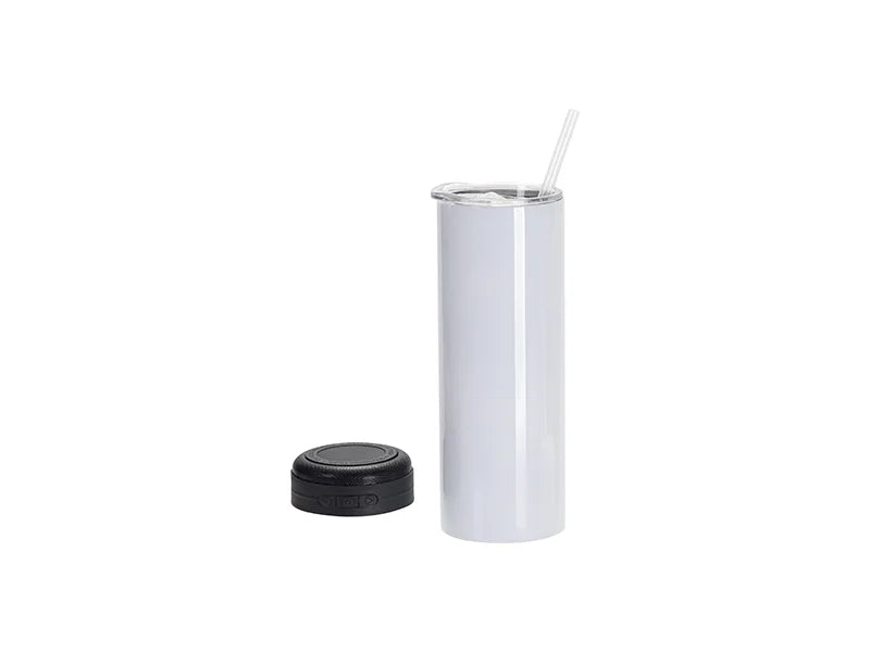 Sublimation Blanks 20oz/600ml White Stainless Steel Tumbler with Black Bluetooth Speaker