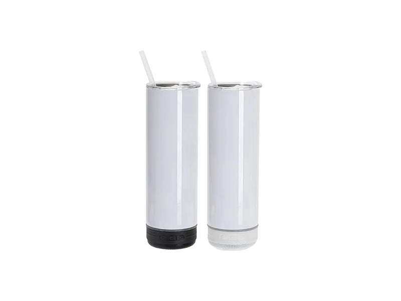 Sublimation Blanks 20oz/600ml White Stainless Steel Tumbler with Black Bluetooth Speaker