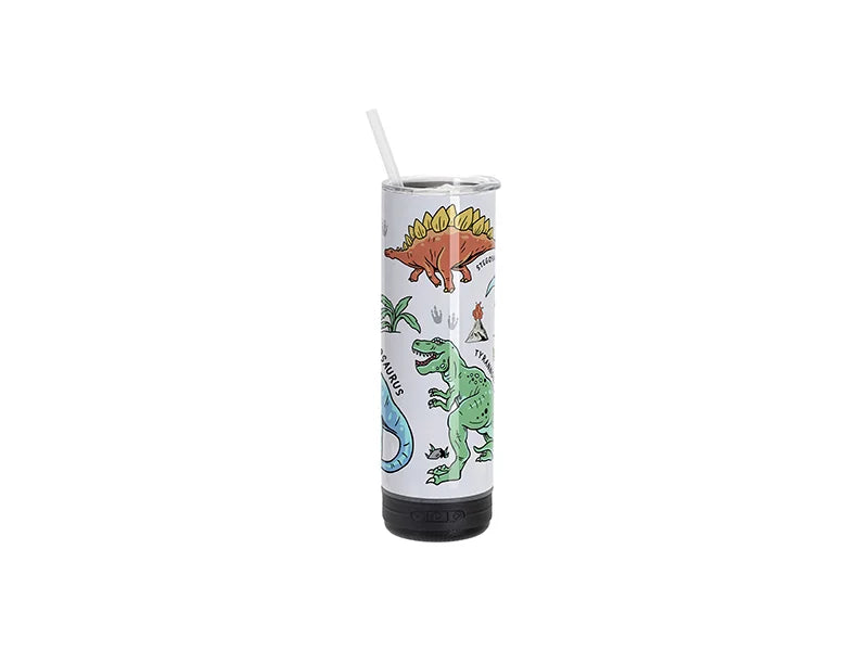 Sublimation Blanks 20oz/600ml White Stainless Steel Tumbler with Black Bluetooth Speaker