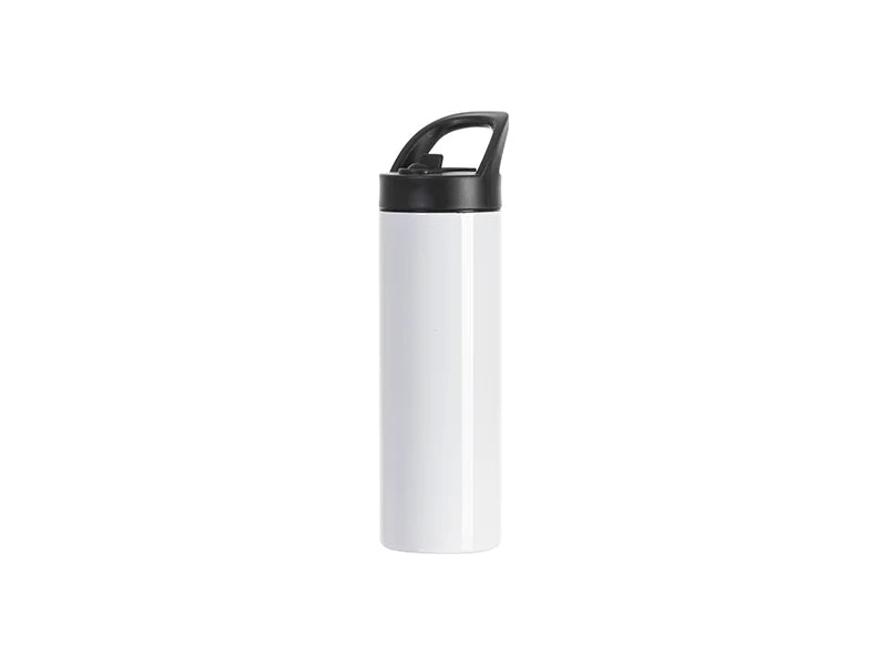 Sublimation Blanks 20oz/600ml Stainless Steel Skinny Tumbler with Black Portable Straw Lid(White)
