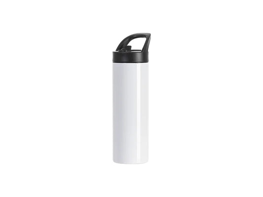 Sublimation Blanks 20oz/600ml Stainless Steel Skinny Tumbler with Black Portable Straw Lid(White)