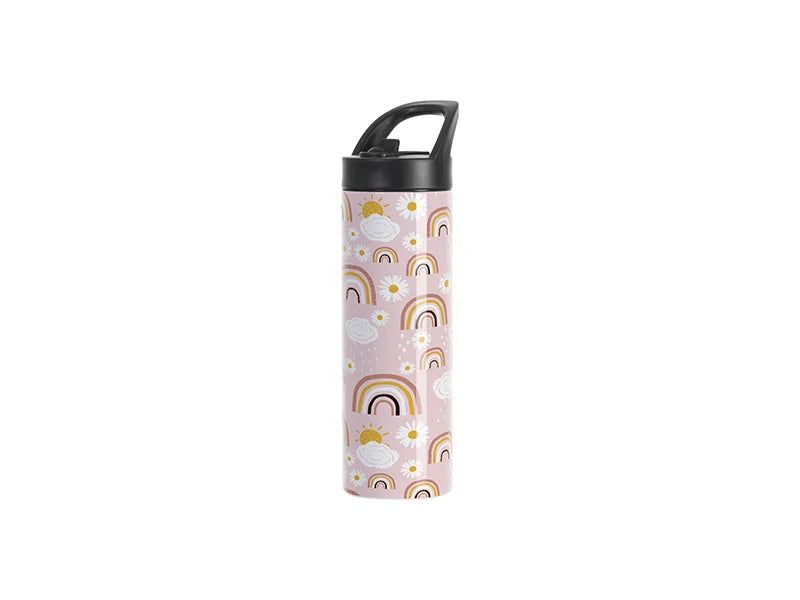 Sublimation Blanks 20oz/600ml Stainless Steel Skinny Tumbler with Black Portable Straw Lid(White)