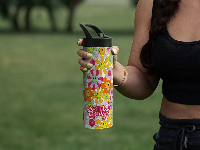 Sublimation Blanks 20oz/600ml Stainless Steel Skinny Tumbler with Black Portable Straw Lid(White)