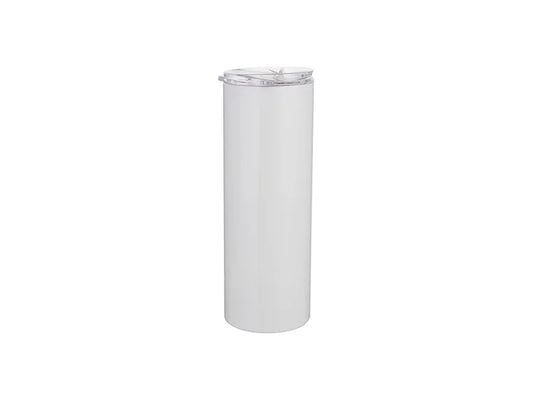 Sublimation 20oz/600ml Stainless Steel Skinny Tumbler with Straw & Lid (White)