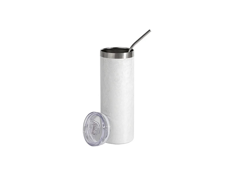 Sublimation 20oz/600ml 3D Puffy Cloud Stainless Steel Skinny Tumbler w/ Straw (White)