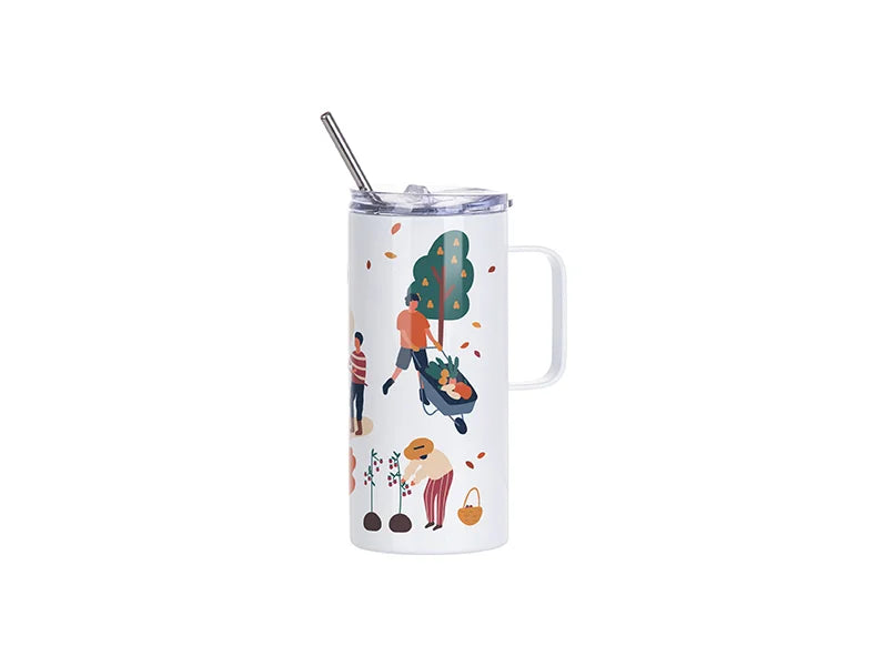 Sublimation 16oz/480ml Stainless Steel Tumbler with Handle & Lid