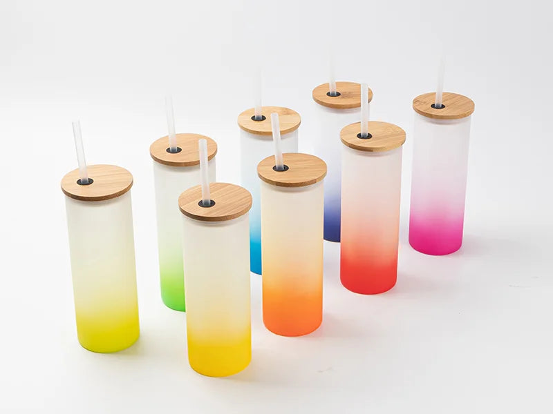 17oz/500ml Sublimation Blanks Glass Skinny Tumbler (Frosted)