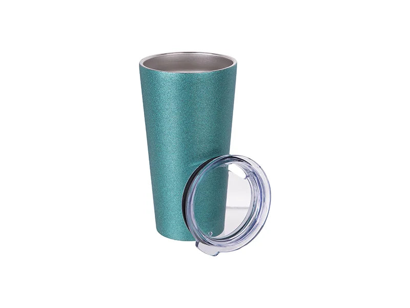 Sublimation 16oz/480ml Glitter Stainless Steel Tumbler w/ Lid (Light Blue)