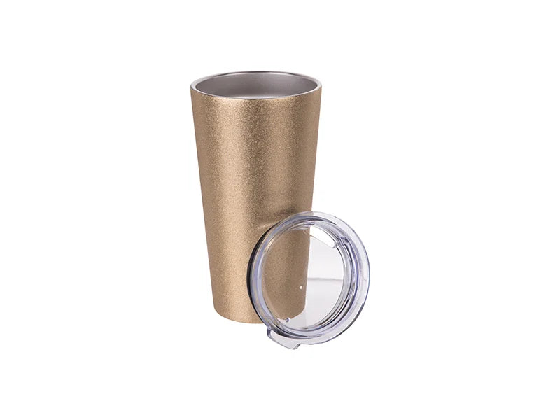 Sublimation 16oz/480ml Glitter Stainless Steel Tumbler w/ Lid (Gold)