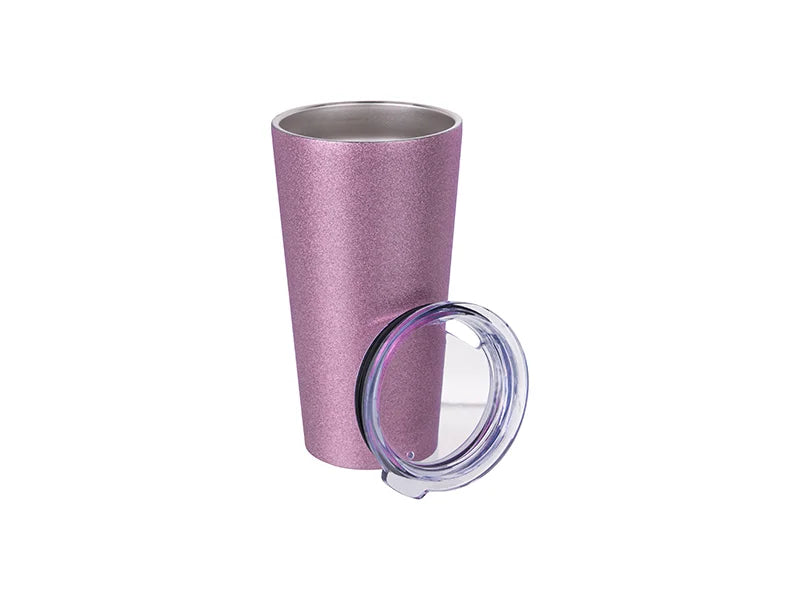 Sublimation 16oz/480ml Glitter Stainless Steel Tumbler w/ Lid (Pink)