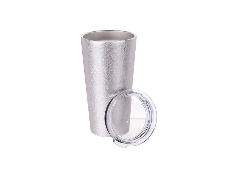 Sublimation 16oz/480ml Glitter Stainless Steel Tumbler w/ Lid (Silver)