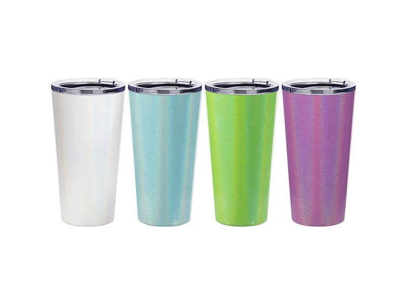 Sublimation 16oz/480ml Glitter Sparkling Stainless Steel Tumbler w/ Lid (Purple)