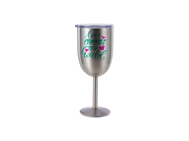Sublimation 350ml Stainless Steel Wine Glass (Silver)