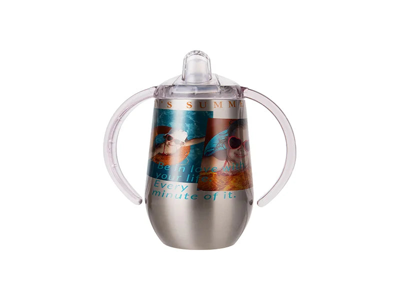Sublimation 10oz/300ml Insulated Stainless Steel Sippy Cup with Spout (Silver)