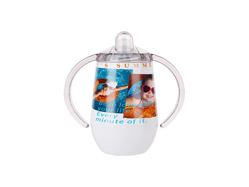 Sublimation 10oz/300ml Insulated Stainless Steel Sippy Cup with Spout (White)