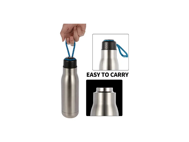17oz/500ml Stainless Steel Bottle with Portable Lid(Silver)