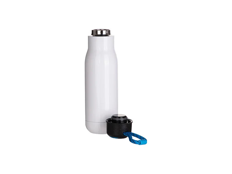 17oz/500ml Sublimation Blanks Stainless Steel Bottle with Portable Lid(White)