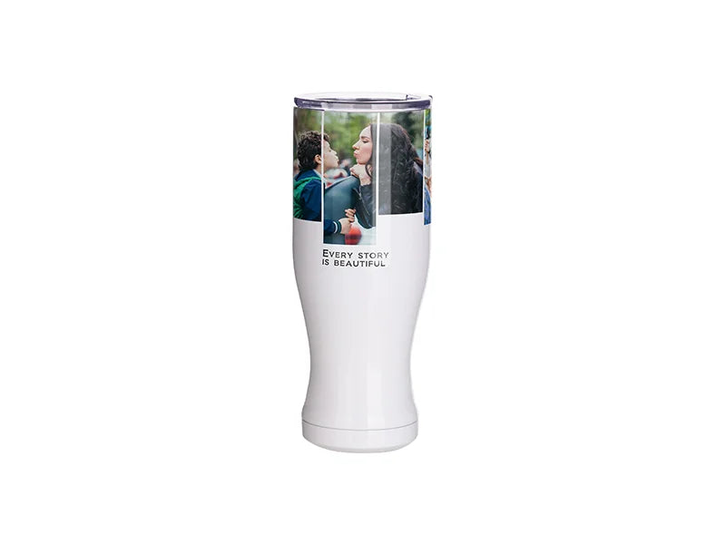25oz/750ml Sublimation Stainless Steel Pilsner Style Tumbler (White)
