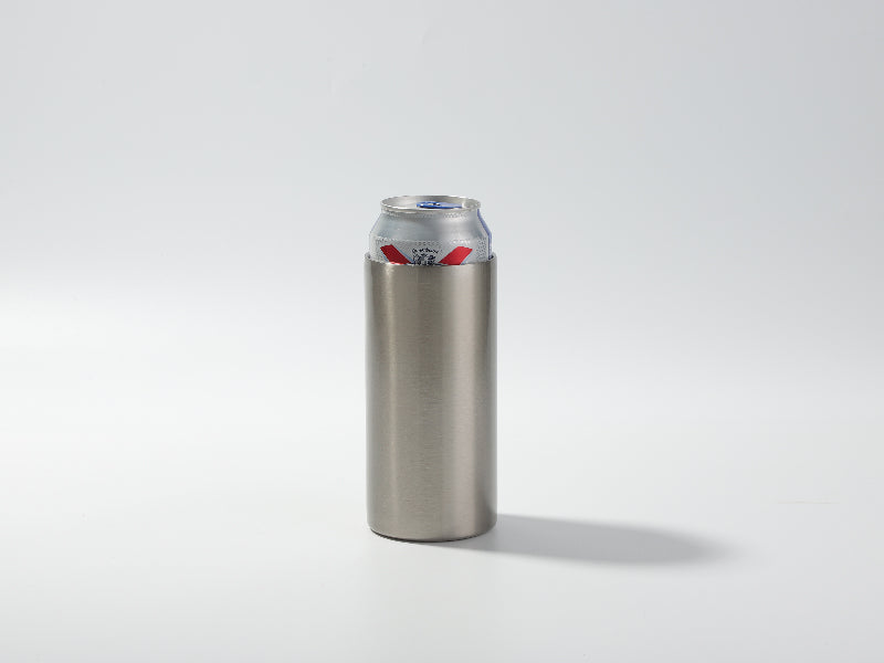16oz/470ml Sublimation Blanks Stainless Steel Slim Can Cooler(Silver)
