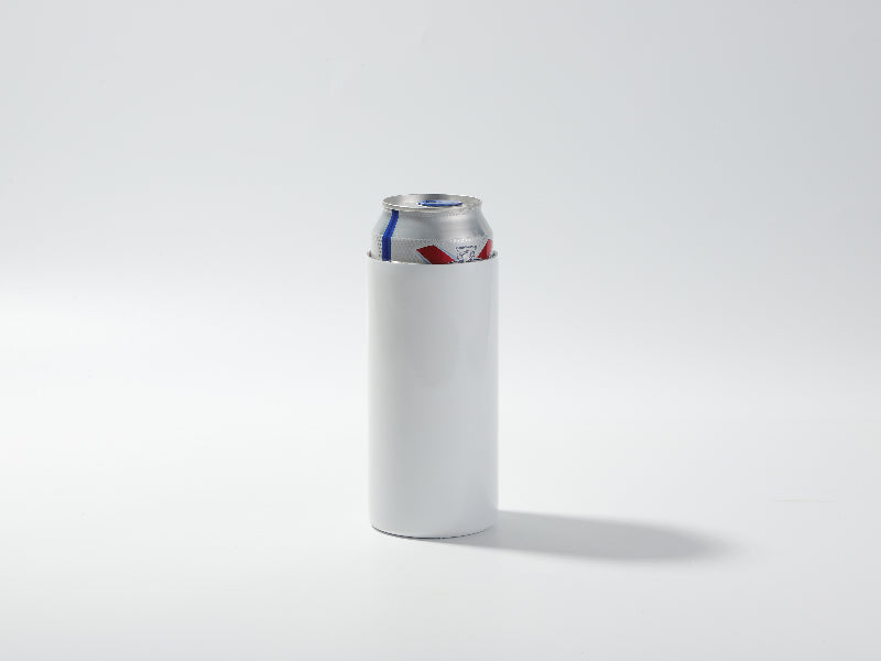 16oz/470ml Sublimation Blanks Stainless Steel Slim Can Cooler(White)