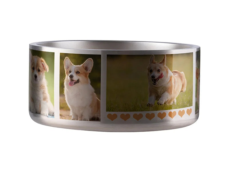 32oz/960ml Sublimation Blank Stainless Steel Dog Bowl (Silver)