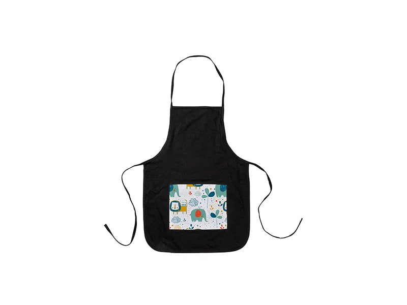 Sublimation Blanks Black Child Apron w/ White Pocket (61*44cm)