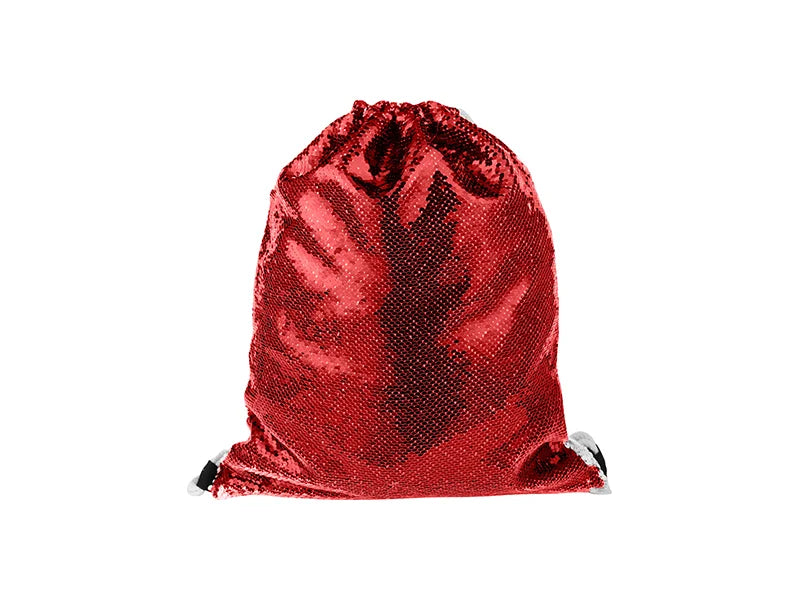 Sublimation Sequin Drawstring Backpack (Red/White)
