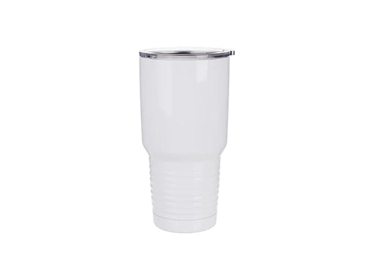 Sublimation 30oz Stainless Steel Tumbler with Ringneck Grip (White)