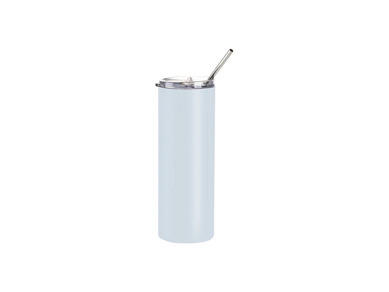 Sublimation 20oz/600ml Stainless Steel Tumbler with Straw & Lid(Matte, Light Blue)