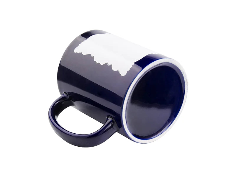 Sublimation 11oz Full Colour Mug(Blue,Stone Shape White Patch)