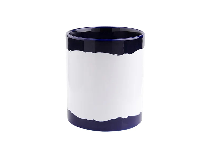 Sublimation 11oz Full Colour Mug(Blue,Stone Shape White Patch)