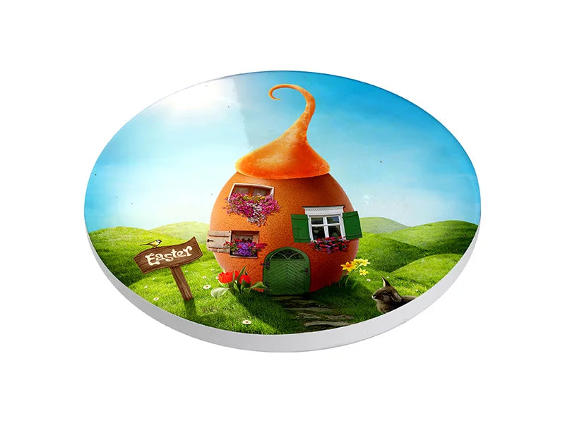 Sublimation Round Ceramic Coaster w/ Cork