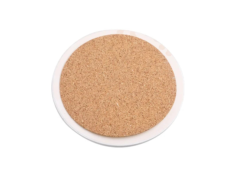 Sublimation Round Ceramic Mug Coaster w/ Cork