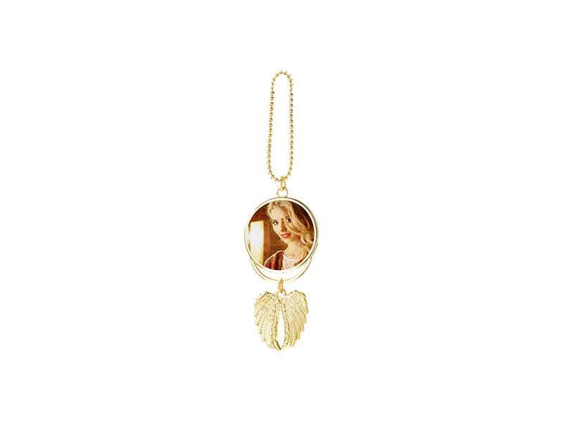 Sublimation Angel wings Car Hanger Ornament (Two-Side Printable, Gold)